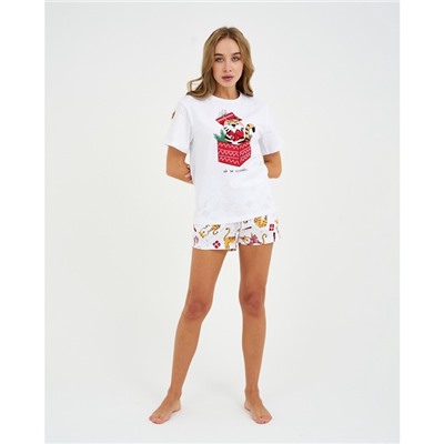 Пижама женская новогодняя (футболка и шорты) KAFTAN «Тигры» р.44-46