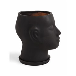 Горшок-органайзер «Голова», керамика, чёрное, 3 л, 24×19 см