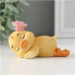 Фигурка полистоун «Спящий утёнок с бабочкой», 8.5×4×5 см