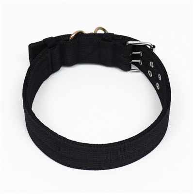 Ошейник четырехслойный с вертлюгом, 80×4.9 см, ОШ 64-74 см, полиэстер, чёрный