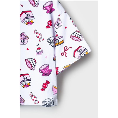 Комплект трикотажный для девочек: фуфайка (футболка), шорты PLAYTODAY, 1239769