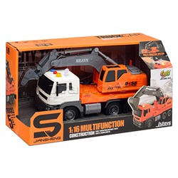 Машина "СтройМощь" 1:16 (свет, звук) в коробке (цвет оранжевый)