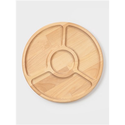 Менажница Доляна, d=27 см, 4 секции, дерево берёза