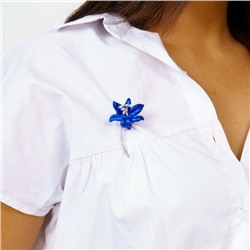 Брошь цветок, цвет синий , арт.411.592