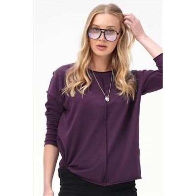 Женский лонгслив оверсайз из футера двухнитки Happyfox