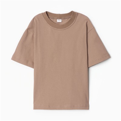 Футболка детская MINAKU: Basic line, бежевая, рост 104 см