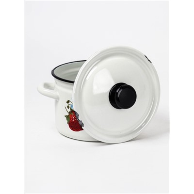 УЦЕНКА Кастрюля эмалированная, 3 л, цилиндрическая, белая