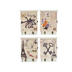 Ключница Франсе с крючками 27х20х6,5см, МДФ, 4 дизайна, HL233