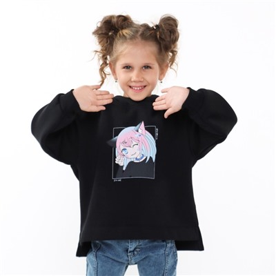 Толстовка для девочки Mark Formelle, чёрная, рост 104 см