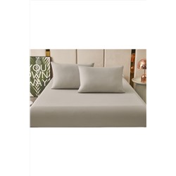 КПБ полукомплект простыня на резинке Борт 25 + 2 наволочки 50*70 серый НАТАЛИ, 1025878