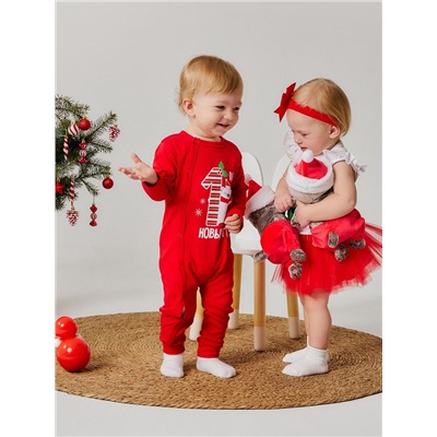 Набор для фотосессии «Крошка Я. Праздничный»: юбка и повязка на голову, красный, рост 62-86