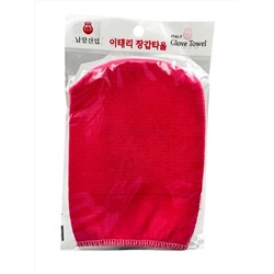 Bath Towel Мочалка-варежка для душа с пилинг-эффектом, уплотненная, малиновый 28186