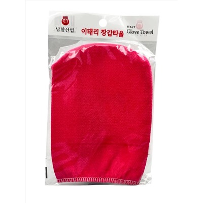 Bath Towel Мочалка-варежка для душа с пилинг-эффектом, уплотненная, малиновый 28186