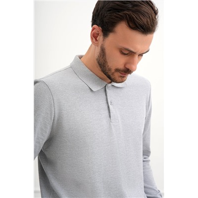 Мужской базовый лонгслив-поло Happyfox