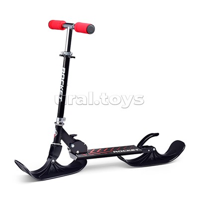 Самокат-снегокат, складной, в коробке (красный)