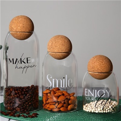 Банка для хранения сыпучих продуктов и круп Make it happen, 1000 мл