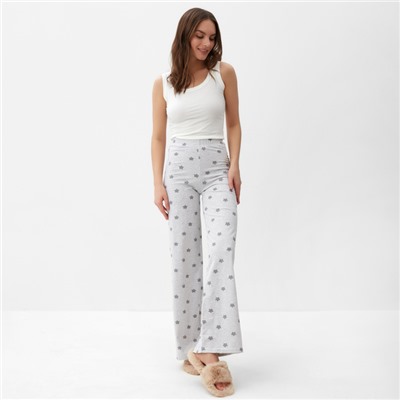 Брюки прямые домашние женские KAFTAN «Звезды», размер 52-54, серые