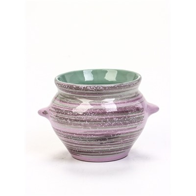 УЦЕНКА Горшок керамический для запекания №5 с ручками, 0.5 л / 10×10.5 см, без крышки, МИКС