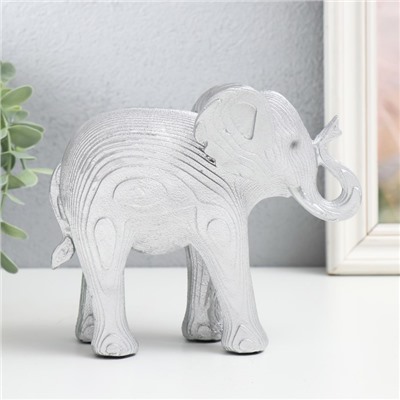 Фигурка полистоун «Серебристый слон, слои », 16×7×13.5 см