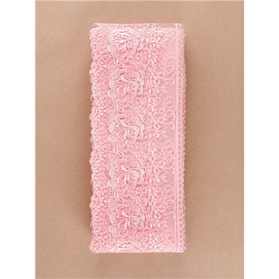 Кружево на сетке, 105 мм, 11±1 м, нежно-розовое