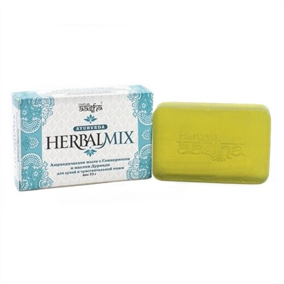 Synaa Aasha Herbals Аюрведическое мыло с глицерином и маслом дурвади Herbalmix, 75 г