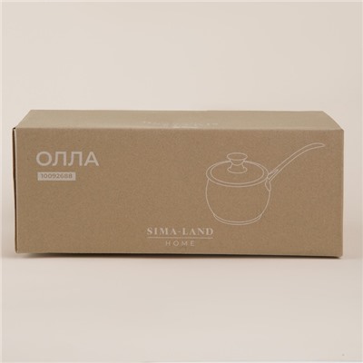 Ковш SL Home «Олла», 1.5 л, d=16 см, h=7.5 см, с крышкой, индукция, нержавеющая сталь