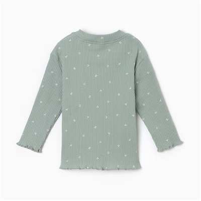 Футболка с длинным рукавом Крошка Я Olives, рост 62-68 см, оливковая