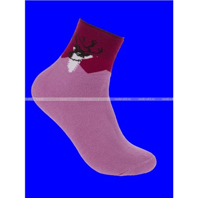 МИНИBS термоноски женские внутри махра Олени со слабой резинкой арт. 1680