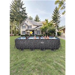 Бассейн каркасный Power Steel, 549×274×132 см, фильтр-насос, лестница, тент, прямоугольный, 561KA Bestway
