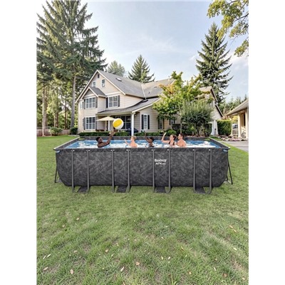 Бассейн каркасный Power Steel, 549×274×132 см, фильтр-насос, лестница, тент, прямоугольный, 561KA Bestway