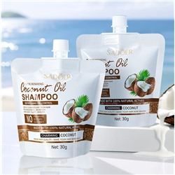 Питательный шампунь для волос с кокосом SADOER, 30 мл.