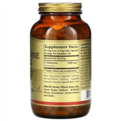 Solgar, L-глютамин, 500 мг, 250 вегетарианских капсул