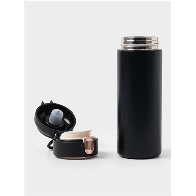 Термокружка Мастер К Simple, 420 мл, с термометром, сохраняет тепло до 8 ч, нержавеющая сталь, чёрная