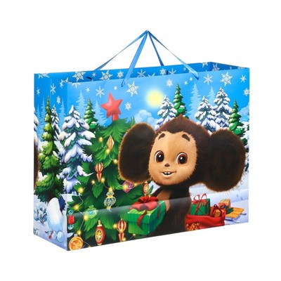 Пакет подарочный новогодний «С Новым годом!», 61×46×20 см, упаковка, Чебурашка