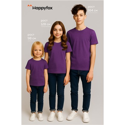 Детская однотонная футболка Happyfox