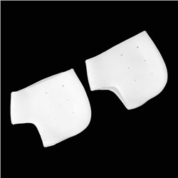 Напяточники для педикюра, силиконовые, с перфорацией, универсальный размер, 10×9 см, белые