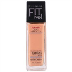 Maybelline, Fit Me, увлажняющая и выравнивающая тональная основа, оттенок 315 «Нежный медовый», 30 мл