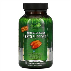Irwin Naturals, Neutralize-Carbs Keto Support, 75 Liquid Soft-Gels