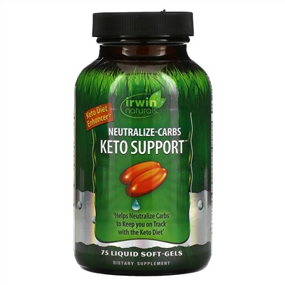 Irwin Naturals, Neutralize-Carbs Keto Support, 75 Liquid Soft-Gels