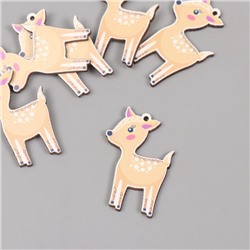Декор для творчества дерево «Оленёнок», набор 6 шт., 4×2.6×0.3 см