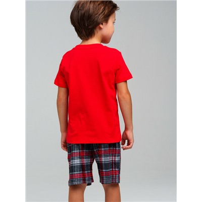 Комплект для мальчиков: фуфайка (футболка) трикотажная, шорты текстильные