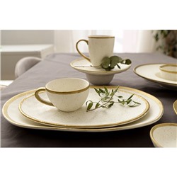 Блюдо сервировочное Magistro Poursephona, 37×24 см, фарфор, бежевое