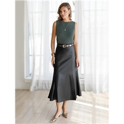 Расклешенная юбка из искусственной кожи