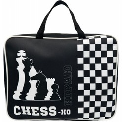 Папка А4 на молнии с ручками "Chess-но" полиэстер,ручки-ткань, расширенное дно 7,5 см 73607 Centrum