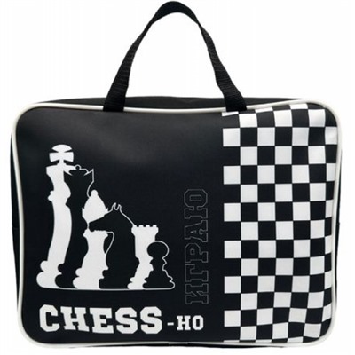 Папка А4 на молнии с ручками "Chess-но" полиэстер,ручки-ткань, расширенное дно 7,5 см 73607 Centrum