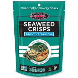 Seapoint Farms, Хрустящие морские водоросли, миндаль и кунжут, 1,2 унции (35 г)