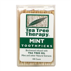 Tea Tree Therapy, Зубочистки Tea Tree TherapyToothpicks, мятные, примерно 100 штук