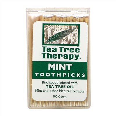 Tea Tree Therapy, Зубочистки Tea Tree TherapyToothpicks, мятные, примерно 100 штук