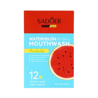 Ополаскиватель для полости рта в стиках со вкусом арбуза, 20 шт. по 10 мл