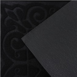 Коврик влаговпитывающий придверный Доляна «Восточная сказка», без окантовки, 38×58 см, чёрный